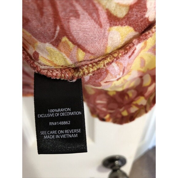 Torrid Rust Floral Gauze Peasant Long Sleeve Blouse Plus Size 2X 18 20 Boho - Picture 6 of 8